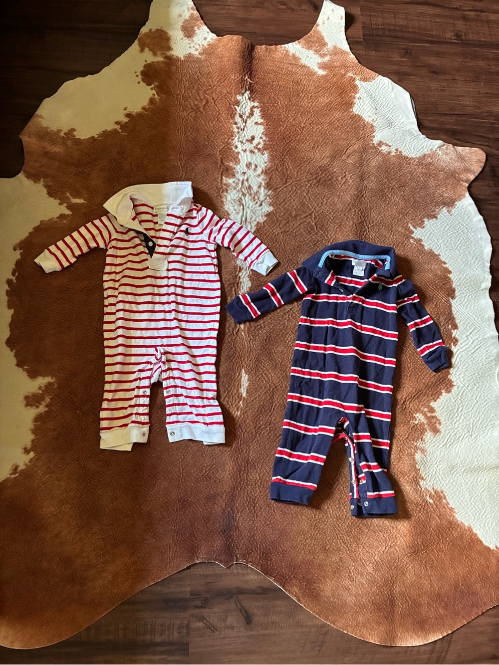 Bundle of boys Ralph Lauren 100% cotton rompers size 6-9 month